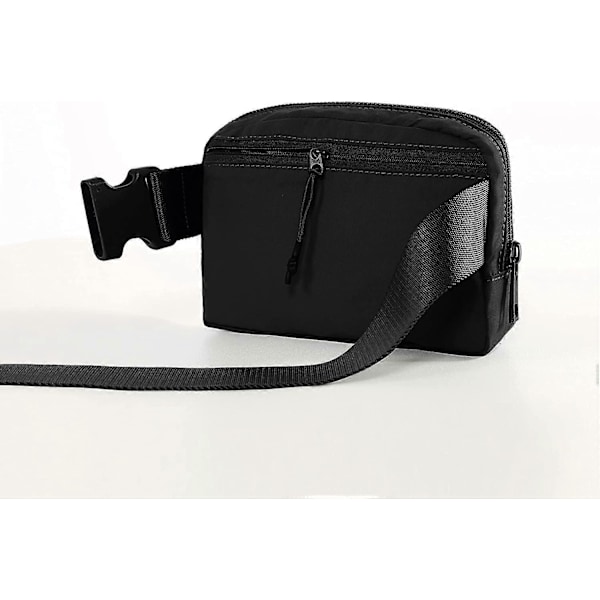 Unisex Mini Bæltetaske med Justerbar Rem Lille Taljetaske til Rejser Træning Løb Vandring, Sort