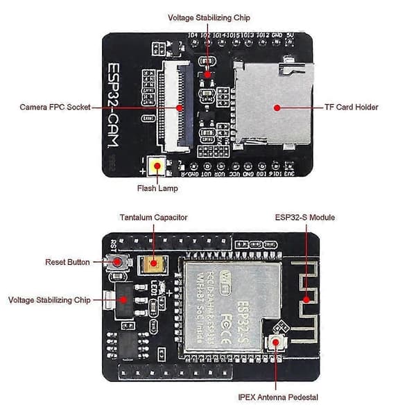 Esp32-cam Wifi-modul Esp32 Seriell til Wifi Esp32-cam Utviklingskort