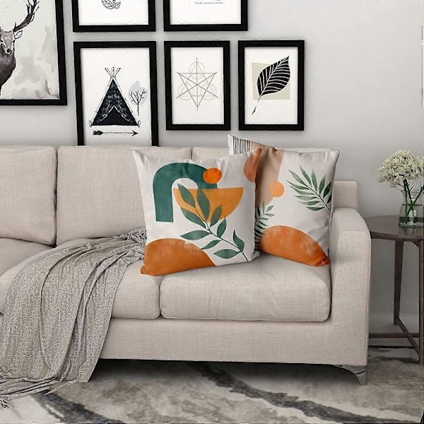 Mid Century Modern Pynteputetrekk Abstrakt Boho Putetrekk Geometrisk Minimalistisk Dekorativt Putetrekk 45x45 cm Sett med 4 for Sofa Hjem Sofa