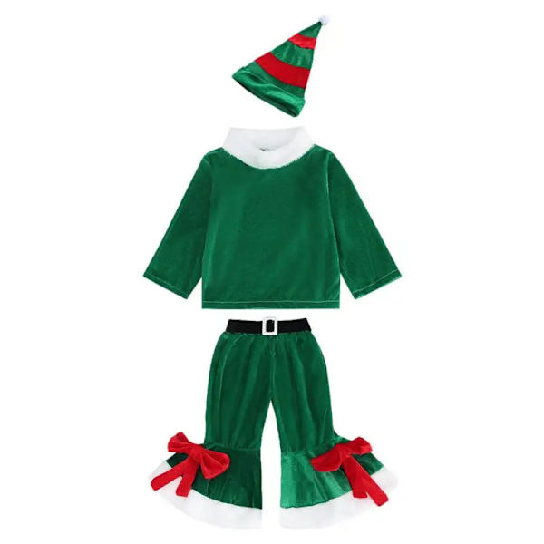 Baby Girl Jultomtens kostym Cosplay Dress Up för barn 90cm red