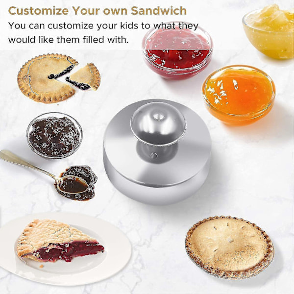 Sandwich Cutter og Forsegler til Børn, Rund Sandwich Cutter i Rustfrit Stål, Sandwich Forsegler og Skorpefjerner, Sandwich Maker, Sandwich Cutter til Fremstilling