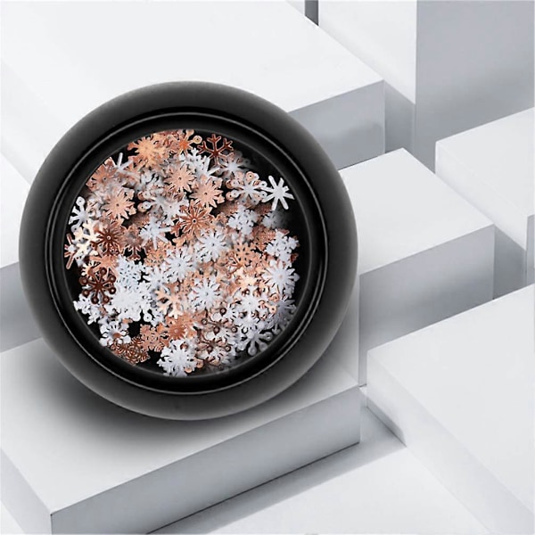 3 Ask Snöflinga Nagelpaljetter 3D Jul Nagelglitter Paljetter Snöflinga Flakes Nagelkonst Dekoration för Vinter Jul Thanksgiving Festival