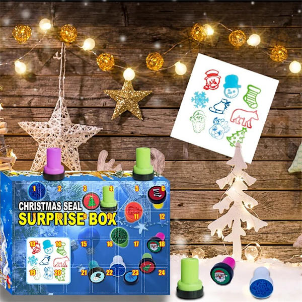 Joulun 24 päivän lähtölaskenta Lahjalaatikko Luova joulun adventtikalenterin sinettilelu Upea lahja lapsille Joulukoristelu LBS