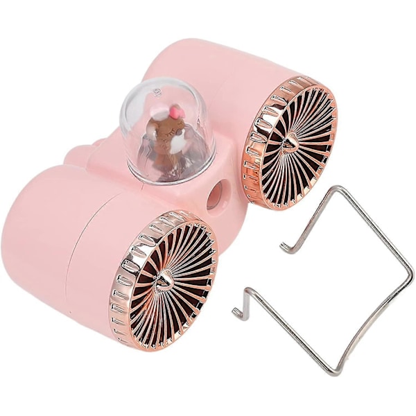 USB Bordventilator Stærk Vind Bordventilator Natlampe 3 Hastigheder Dobbelt Blad Design Til Soveværelser (pink)