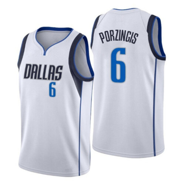Herr Dam Baskettröja PORZINGIS 6# NOWITZKI 41# DONCIC 77# Kortärmad topp t-shirt Sport löpar T-shirts white #6 M