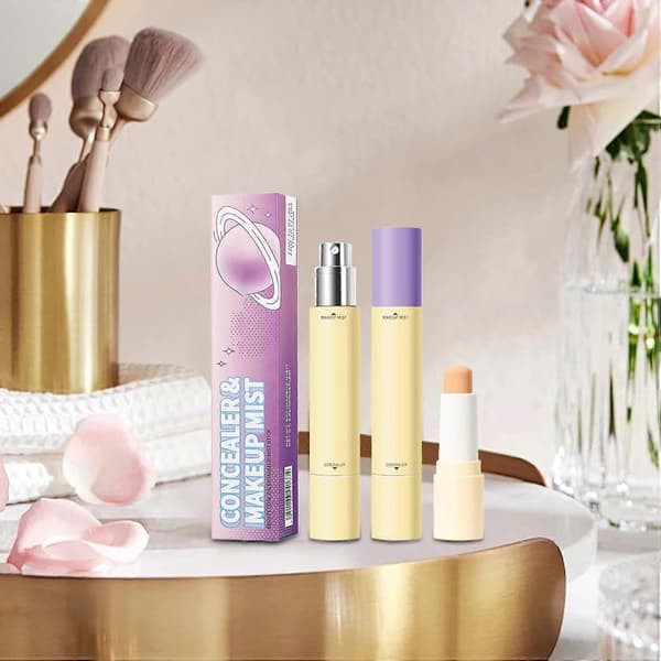 Høj Dækkeevne & Setting Stick Concealer | Ansigtsconcealer & Setting Spray 2-i-1 | Letvægtsmakeup til Skønhed & Rejser Color 03