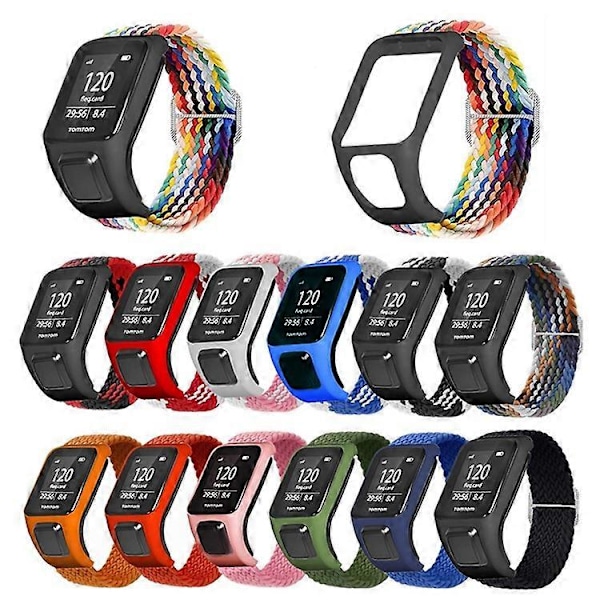 Kompatibel med TomTom Runner 2/Runner 3/Spark/Adventurer Elastisk Vævet Smart Watch Rem Justerbar Håndledsrem Black