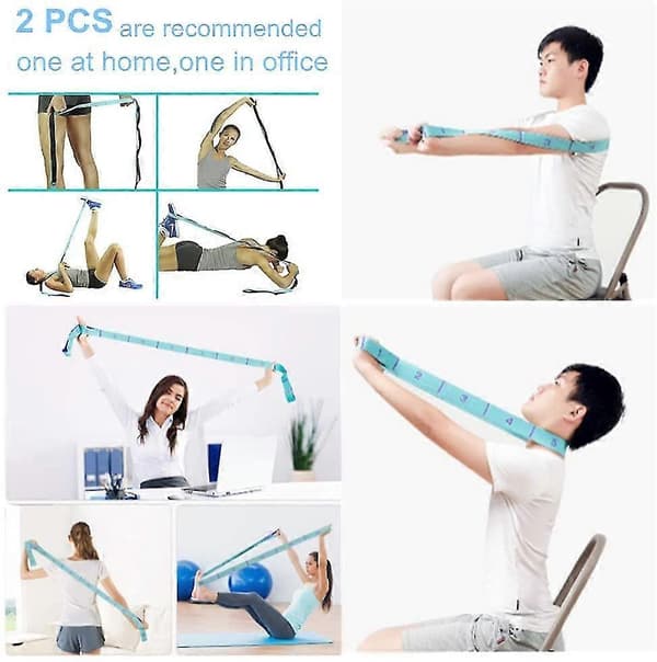 Stretchband Hamstring Stretcher Elastiskt Träningsband Yogamatta Bärremmar Ben Träningsutrustning Stretching