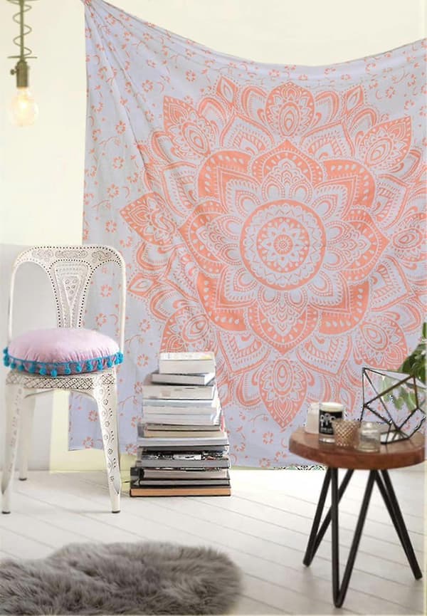 Gobeliini Pinkki Mandala Seinävaate, 150 x 200 cm