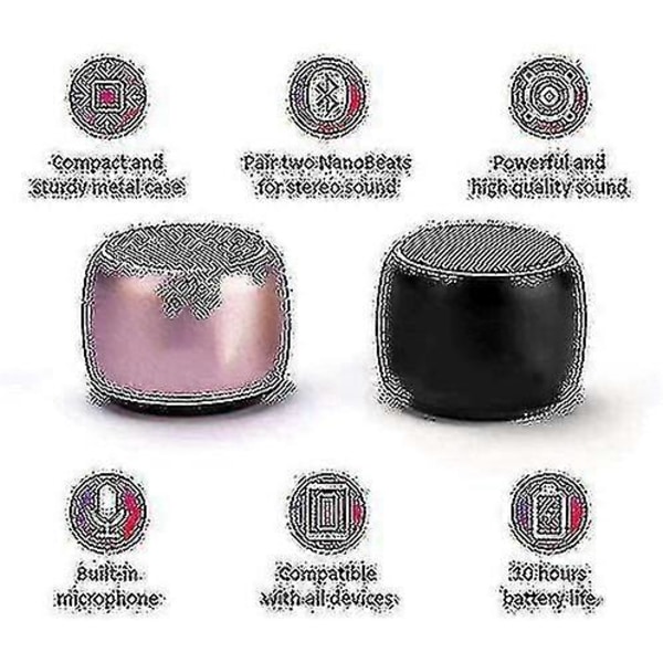 Bärbar Mini Högtalare Bluetooth Trådlös Högtalare Med Solid Metallhölje (rosa)-ZZY