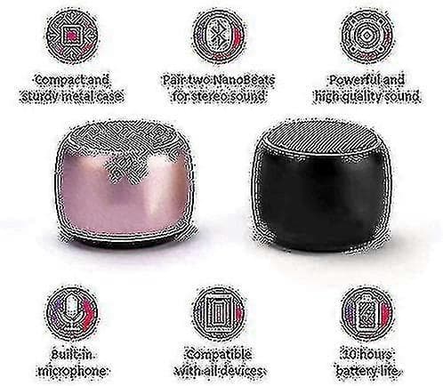 Bærbar Mini Høyttaler Bluetooth Trådløs Høyttaler Med Solid Metallkasse (rosa)-ZZY