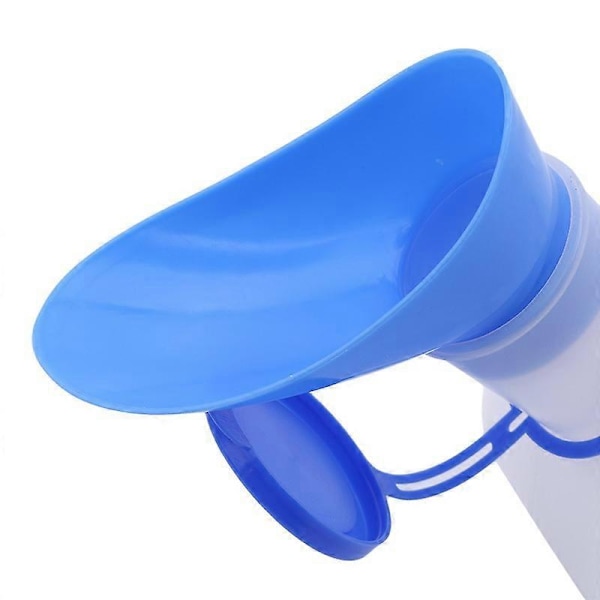 Unisex potta urinal för bil, toalett urinal för män och kvinnor, sängpannor kissflaska med lock och tratt