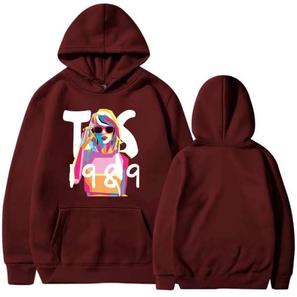 Taylor Swift the eras tour Taylor perifere hættetrøjer forår og efterår til mænd og kvinders sweatshirts wine red XXXL