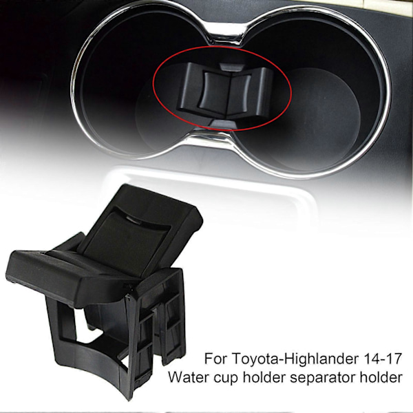 Kopholder Indsats Divider Justerbar Lækagesikker Sort Centerkonsol Kop Divider Udskiftning 556180E170C0 til Toyota-Highlander 14-17