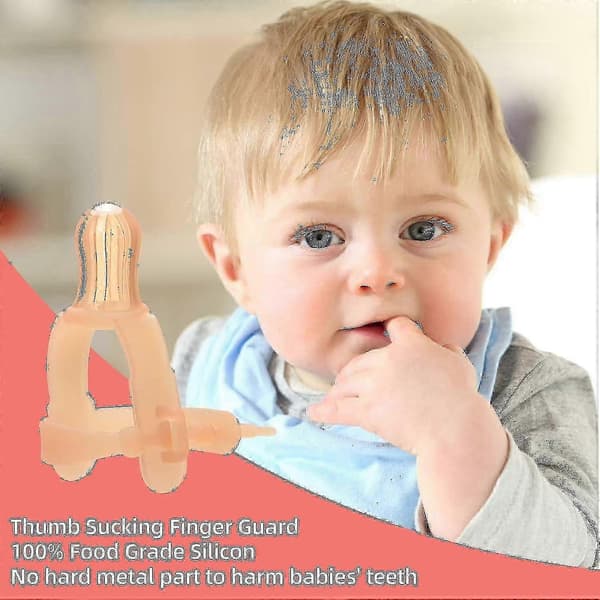 Tommelsugstopper for barn - Justerbar tommelsugbeskyttelse Silikon Tommelsugterapi Kit