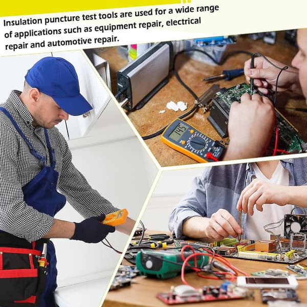 4 delar trådpiercing sond isoleringsklämma set tråd för multimeter spänningstest (2mm, 4mm) - Q1
