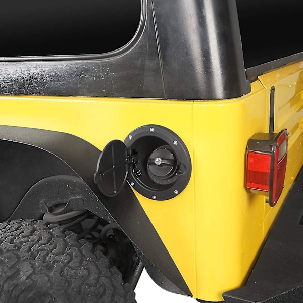 Til Jeep Wrangler Til Tj 97-06 Dæksel til Tankdæksel Brændstofdør Påfyldning Sort