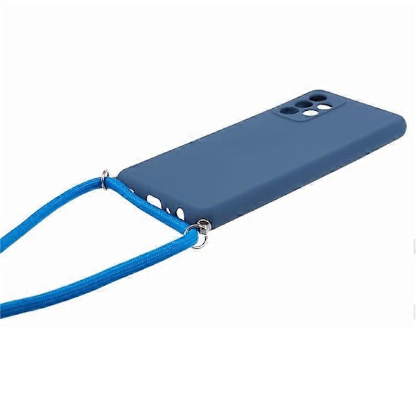 Kompatibelt Skal för Samsung Galaxy A52 4G / 5G / A52s 5G, Exakta Utskärningar, TPU-skydd med Långt Snöre Azure