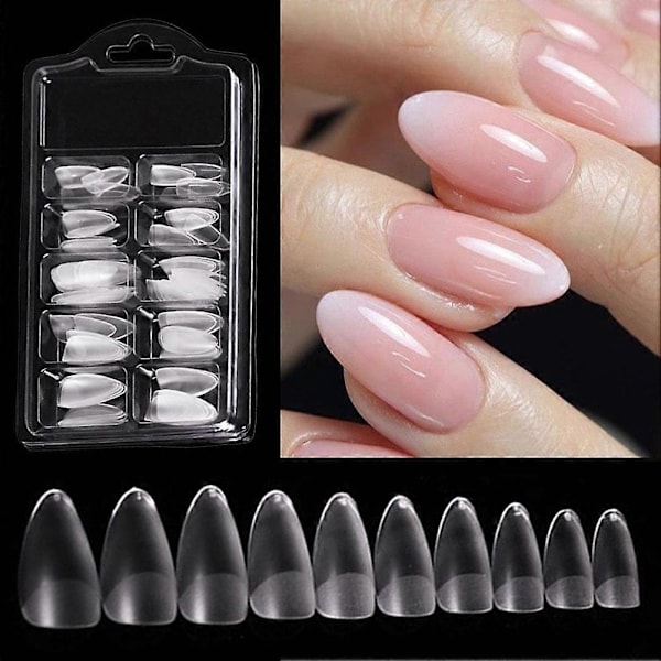Bärbar Klar Nagelkonst Tipp Falsk Lösnagel Patch DIY Manikyr