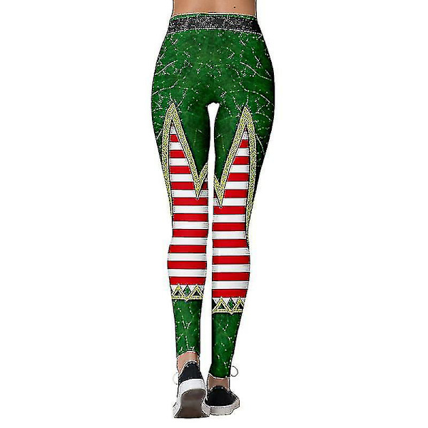 Naisten joulun uutuus 3D Print Jooga Leggingsit Fitness Gym Pants S