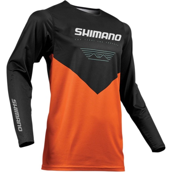 FOX sommar utomhuscykling klädsel med rund hals långärmad snabbtorkande t-shirt som andas orange XL