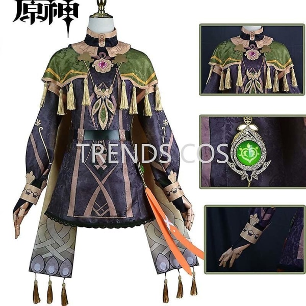 Cos Game Genshin Impact Collei Sumeru Dendro Avidya Forest Ranger harjoittelija Cosplay-asuprojekti Sarjakuvat Collei-mekko peruukki S