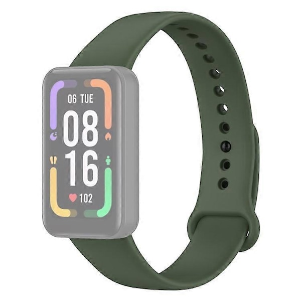 Kompatibel med Xiaomi Redmi Smart Band Pro Ensfarvet Blød Silikone Urrem Justerbar Håndledsrem DarkGreen