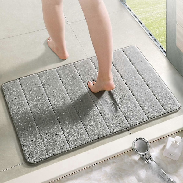 Baderomsmatte i Memory Foam, Sklisikker Badematte, Myk Absorberende Baderomsteppe, Maskinvaskbar Stor Tykk Baderomsløper For Badekar Dusj Baderom Toalett-