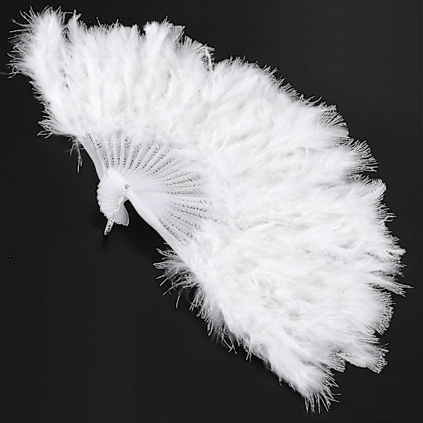 Dame Fjervifte 1920'er Burlesque Kostume Tilbehør - Hvid