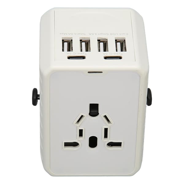 8A Universal Rejseadapter 2 USB C 4 USB A-porte International Strømstikadapter til USA