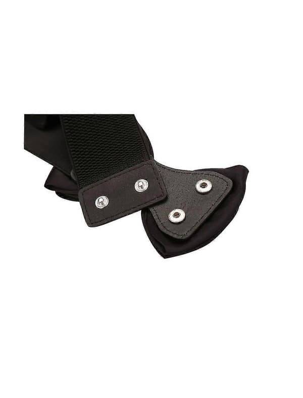 Elastisk belte for kvinner, bredt, stretchy, søt sløyfe, svart