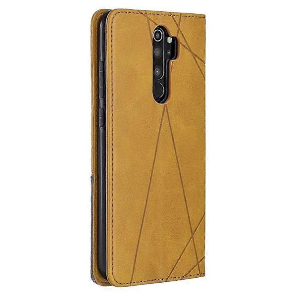 Geometriskt Mönster Ställ Läder Korthållare Fodral Kompatibelt För Xiaomi Redmi Note 8 Pro Yellow