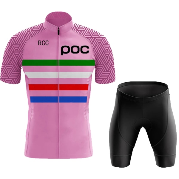 RCC POC Herr Team Cykeltröja Set Sommar Sport Racing Cykelkläder Cykelkläder Cykel MTB Maillot Ropa De Ciclismo Khaki Asian sizes-S