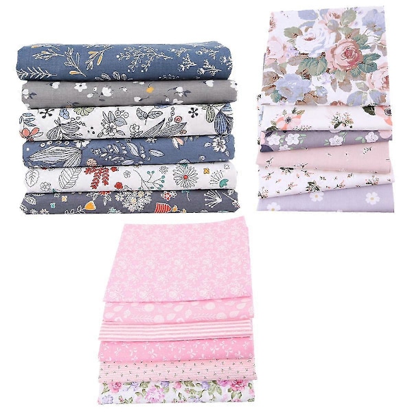 6 st Tygbuntar Patchwork, Sömnad Patchwork Vackra Mönster Tyger för DIY Scrapbooking (Rosa)
