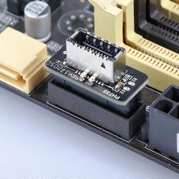 USB 3.0 Intern Header till USB 3.1/3.2 Typ C Front Typ E Adapter 20p till 19p