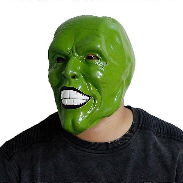 Vihreä Lateksimaski Jim Carrey -elokuvasta Loki The Mask Halloween-asuun