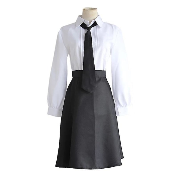 Akiko Yosano Cosplay Bungo Stray Dogs -asu Top paita solmio japanilainen anime cosplay puku mustavalkoinen puku M