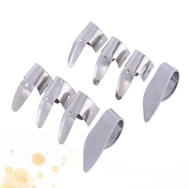 8 stk Gitar Plekter for Tommel og Fingre Rustfritt Stål Gitarplekter Tommelplekter Fingerplekter for Elektrisk Gitar Bass Ukulele (Sølv)