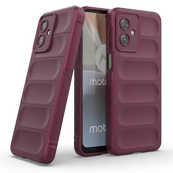 Kompatibel med Motorola Moto G54 5G TPU Cover Stødsikkert Robust Telefon Bagcover WineRed