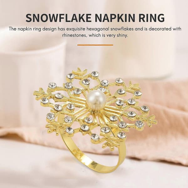 12 Stk. Snefnug Servietringe Jule Servietring Spænde Rhinestone Perle Servietholder til Ch