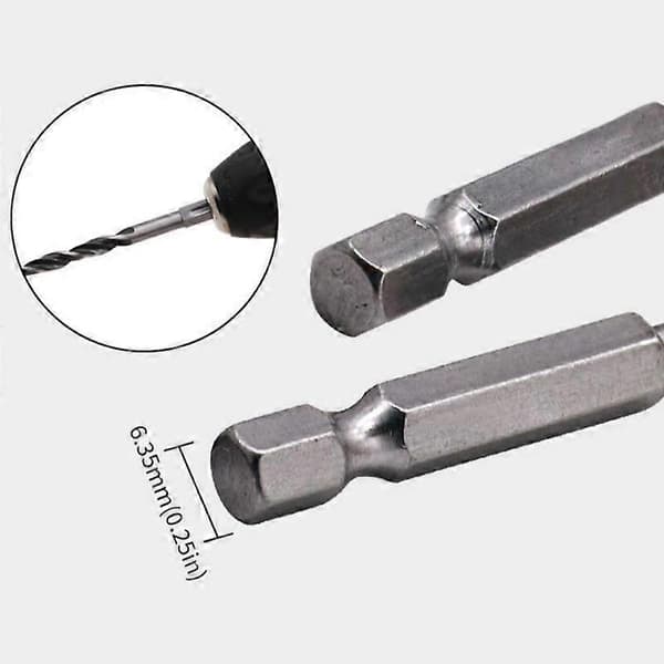 4-10mm Hex Skaft Triangulär Träbearbetningsborrsats, Kolstål, Svart, 5 Delar