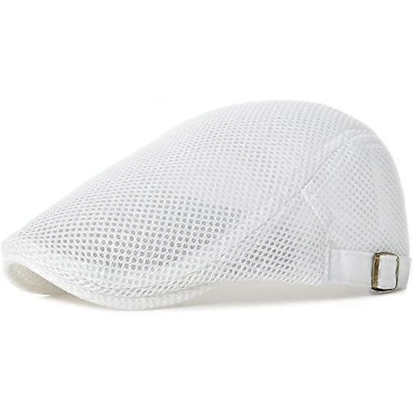Herr Andningsbar Mesh Sommarhatt Justerbar Newsboy Basker Ivy Hatt Platt Hatt