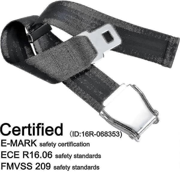Bältesförlängare för flygplan, E4-certifierad, justerbar från 15,2 cm till 81,3 cm