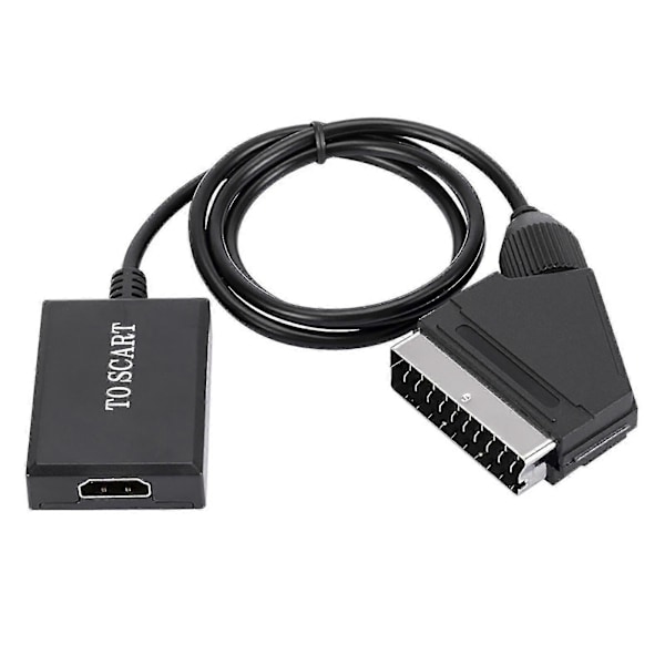 Videoadapter Plug and Play Hög Klarhet Plast 1080p Stabil Prestanda Scart till HDMI-kompatibel Digital Konverterare för Smarta Enheter