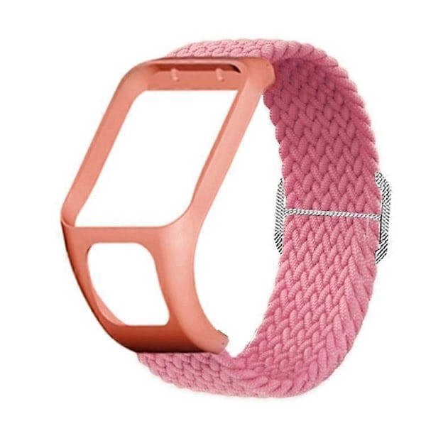 Kompatibel med TomTom Runner 2/Runner 3/Spark/Adventurer Elastisk Vævet Smart Watch Rem Justerbar Håndledsrem Pink