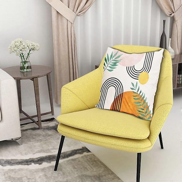 Mid Century Modern Pynteputetrekk Abstrakt Boho Putetrekk Geometrisk Minimalistisk Dekorativt Putetrekk 45x45 cm Sett med 4 for Sofa Hjem Sofa