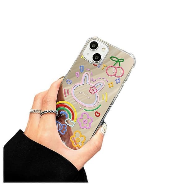 Tecknad Transparent Lins Allomfattande Mobiltelefonfodral Passar iPhone15 Pro Max