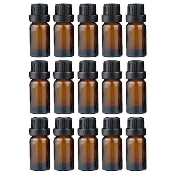 20 st 15 ml eteriska oljeflaskor bärnstensfärgade glasflaskor påfyllningsbar provbehållare