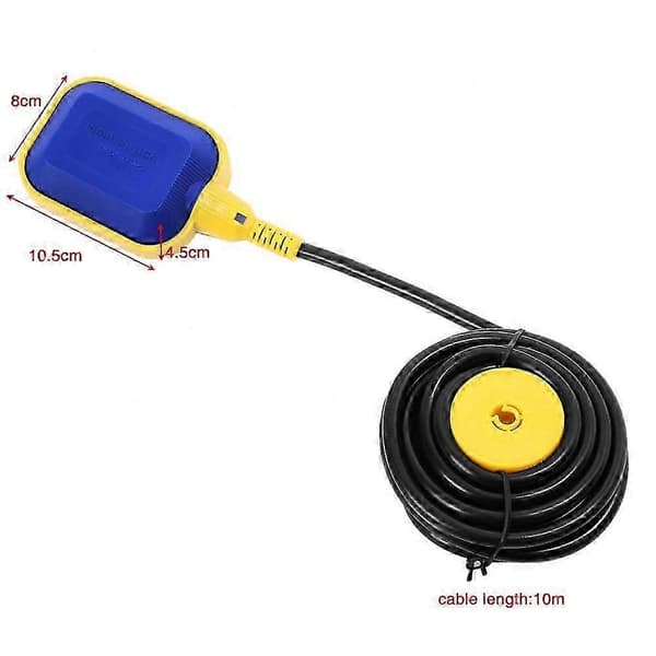 Flytebryter med 10m kabel, væskenivåkontrollsensor flytebryter, vannstandskontroller flytebryter