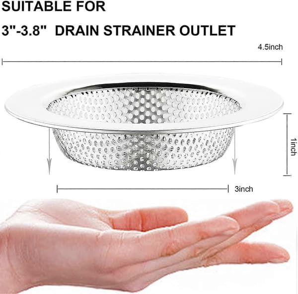Diskho Sil Rostfritt Stål Diskhoar för Köksvaskar med Bred Bred Kant 4,5\" Diameter (2-PACK)